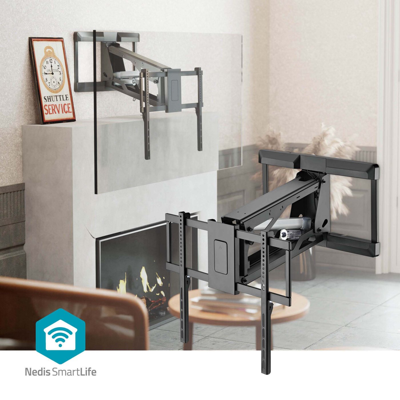 Nedis Motorisert TV-veggfeste 37–75"