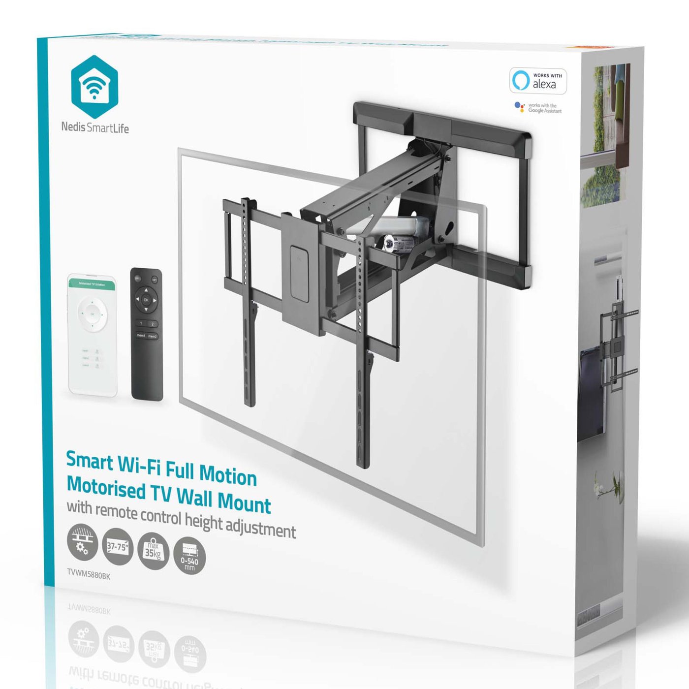 Nedis Motorisert TV-veggfeste 37–75"