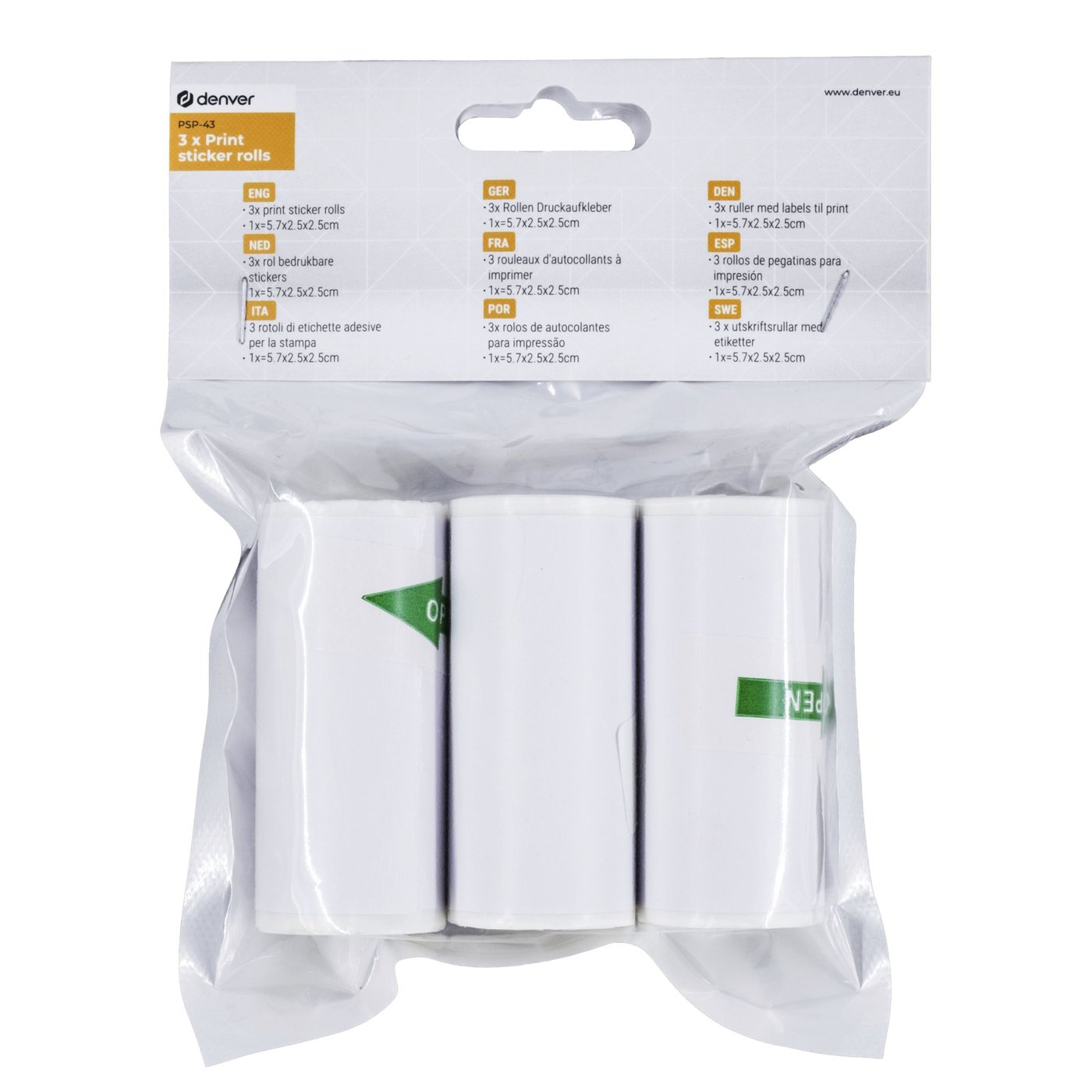 Denver Självhäftande papper till miniskrivare och direktfilmskamera