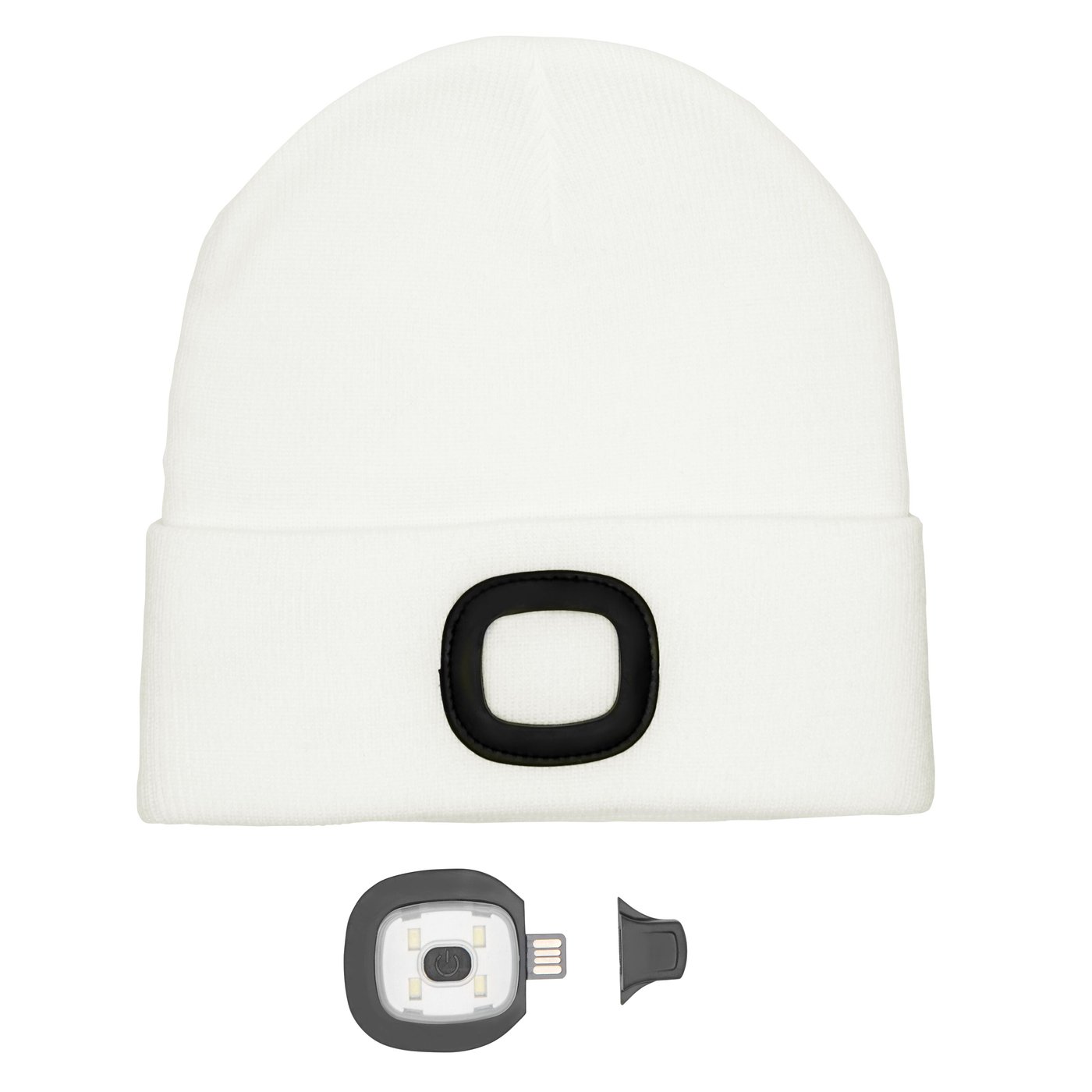 Ledsavers Lue med LED-lykt Hvit