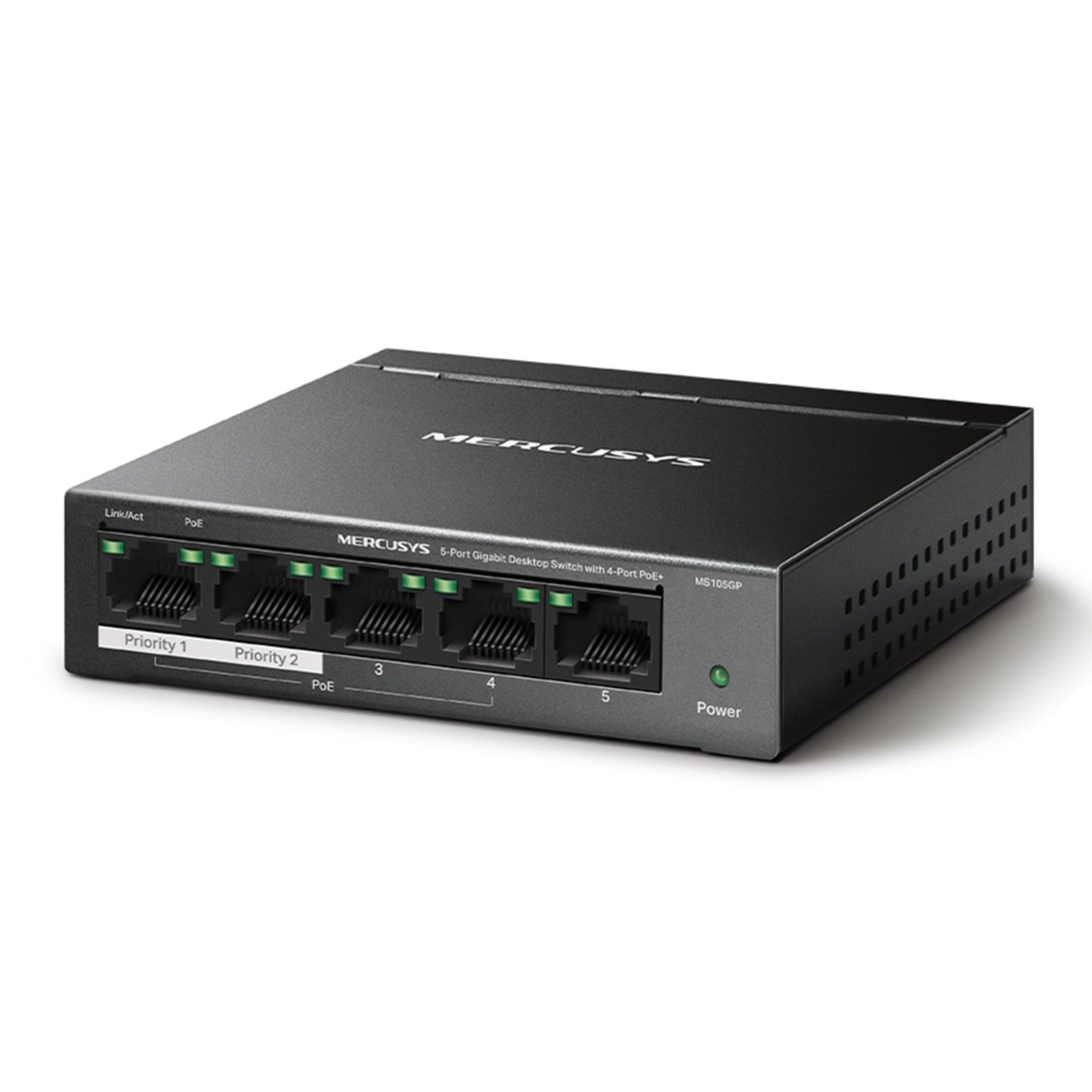 Mercusys MS105GP 5-porters gigabitswitch med POE+