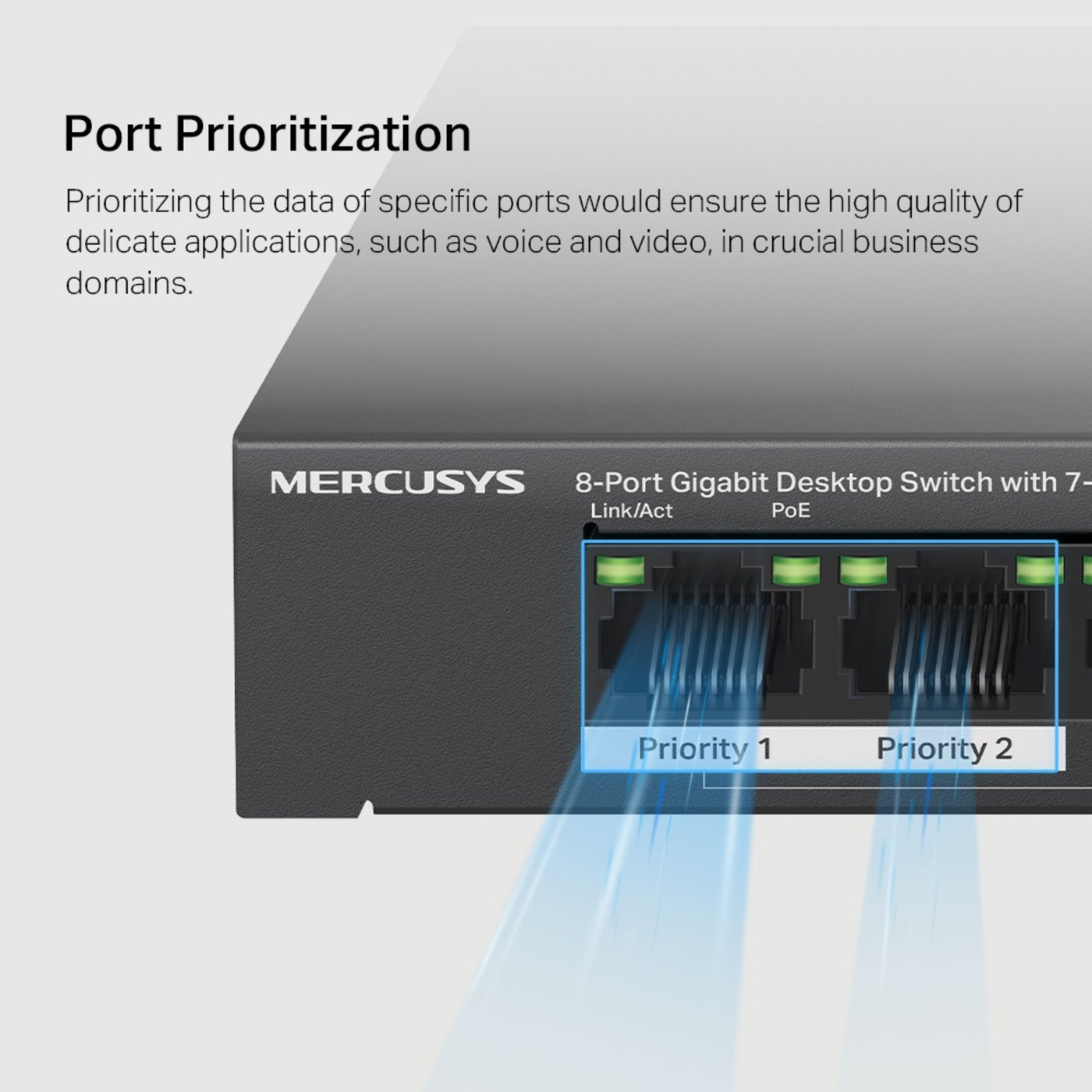 Mercusys MS108GP 8-porters gigabitswitch med POE+