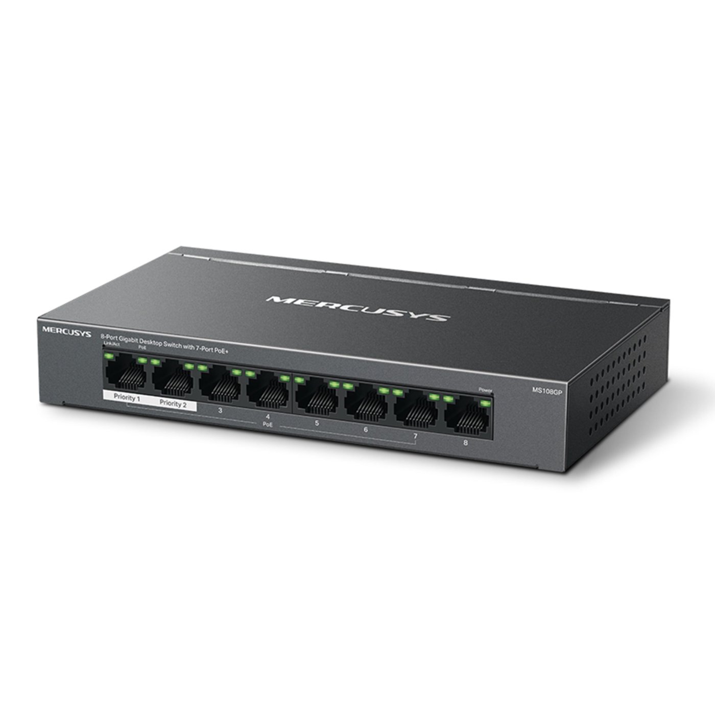 Mercusys MS108GP 8-porters gigabitswitch med POE+
