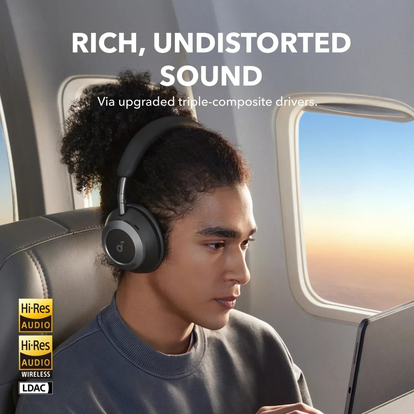 Soundcore Space One Pro Trådløse ANC-hodetelefoner Jet Black