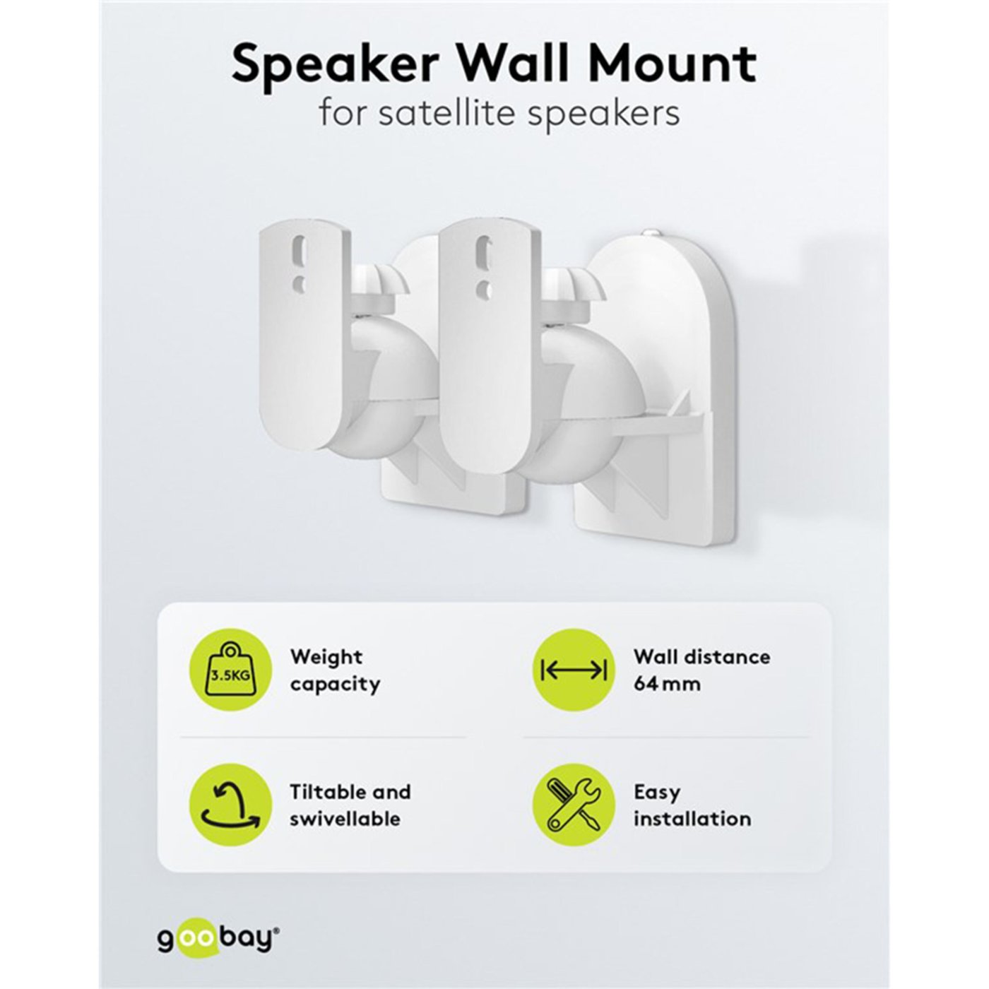 2-pack Högtalarfäste Vit