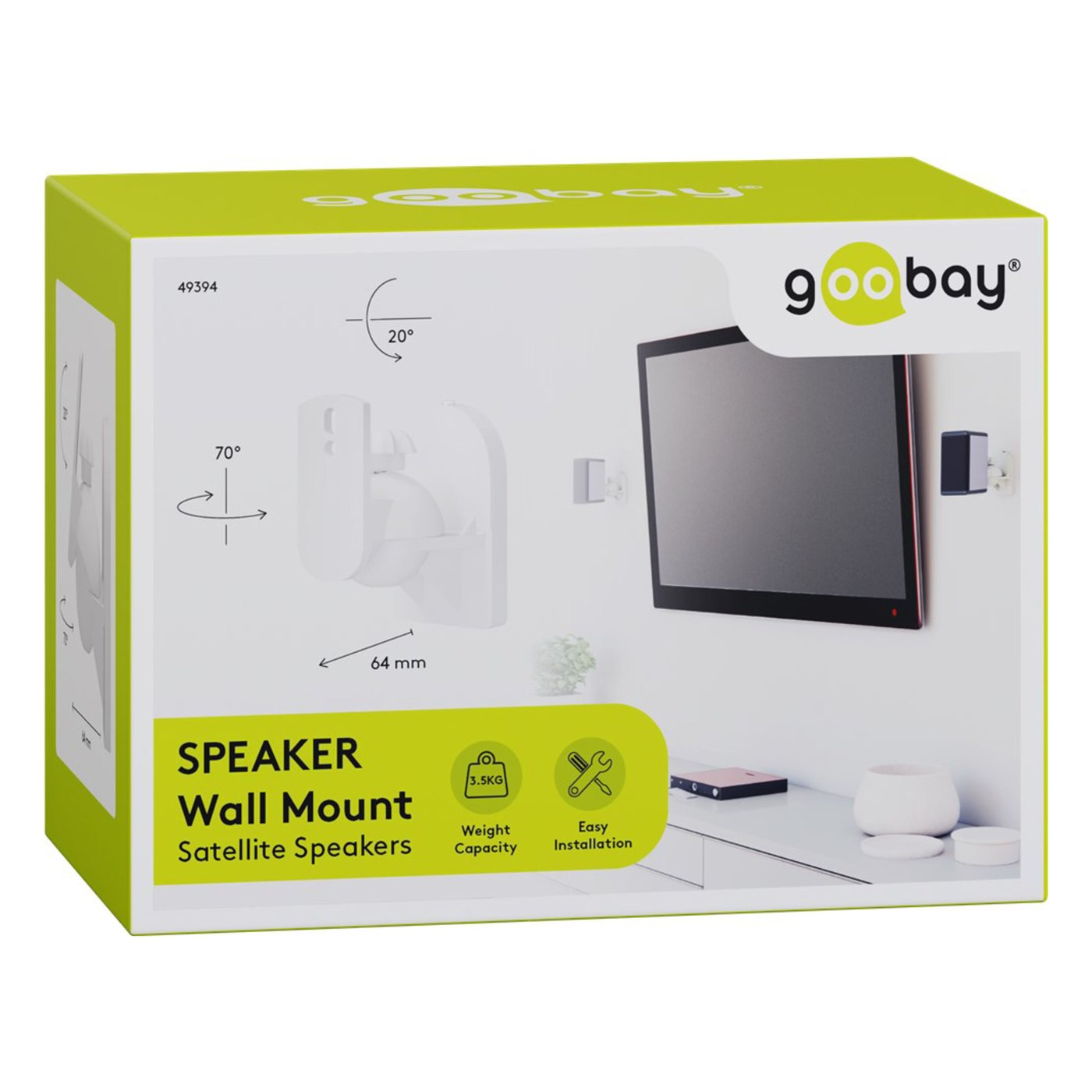 2-pack Högtalarfäste Vit