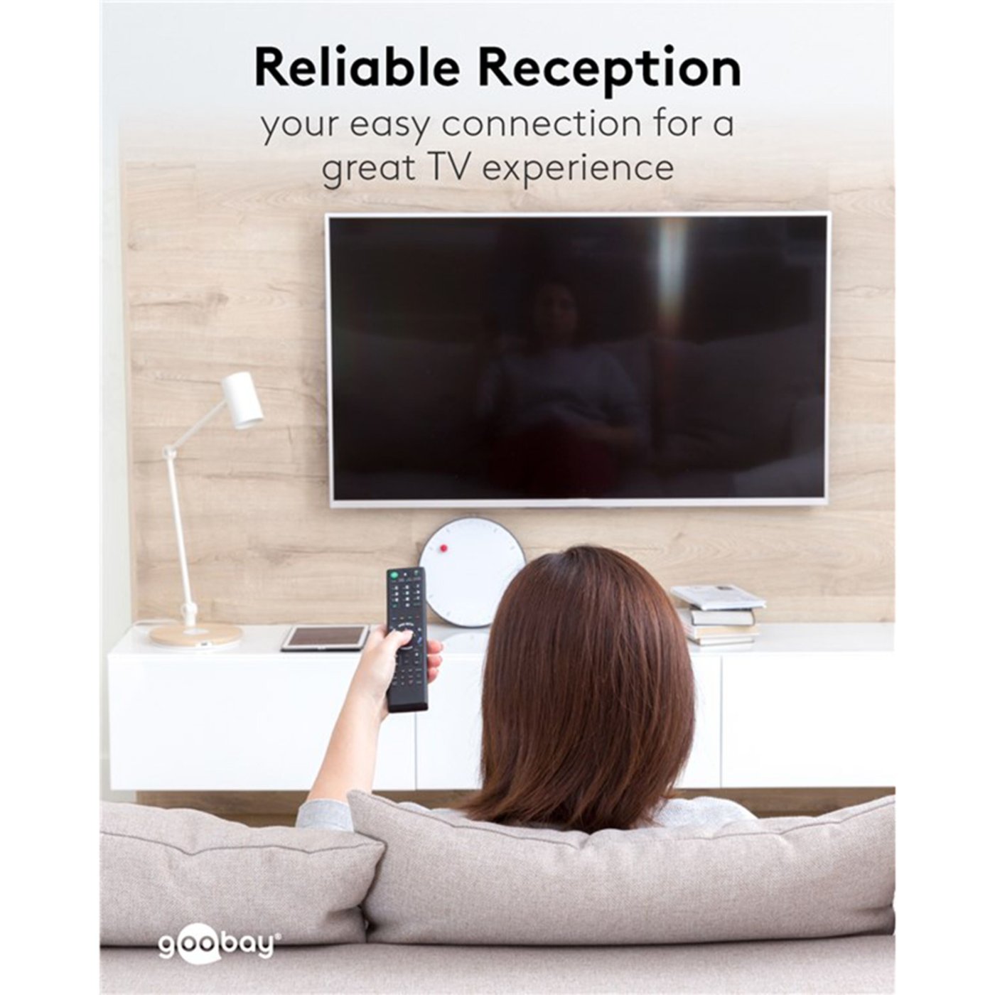 F-kabel Hvit vinklett 2,5 m