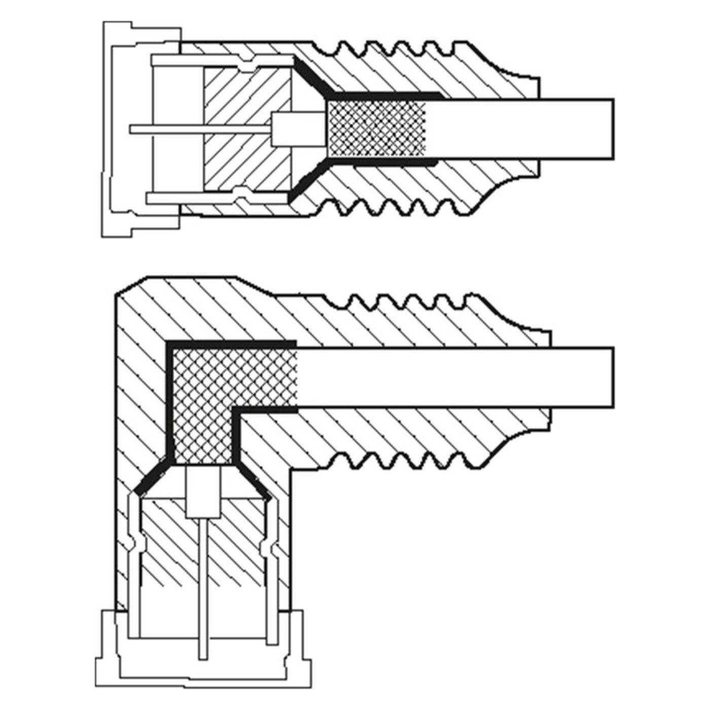 F-kabel Hvit vinklett 2,5 m