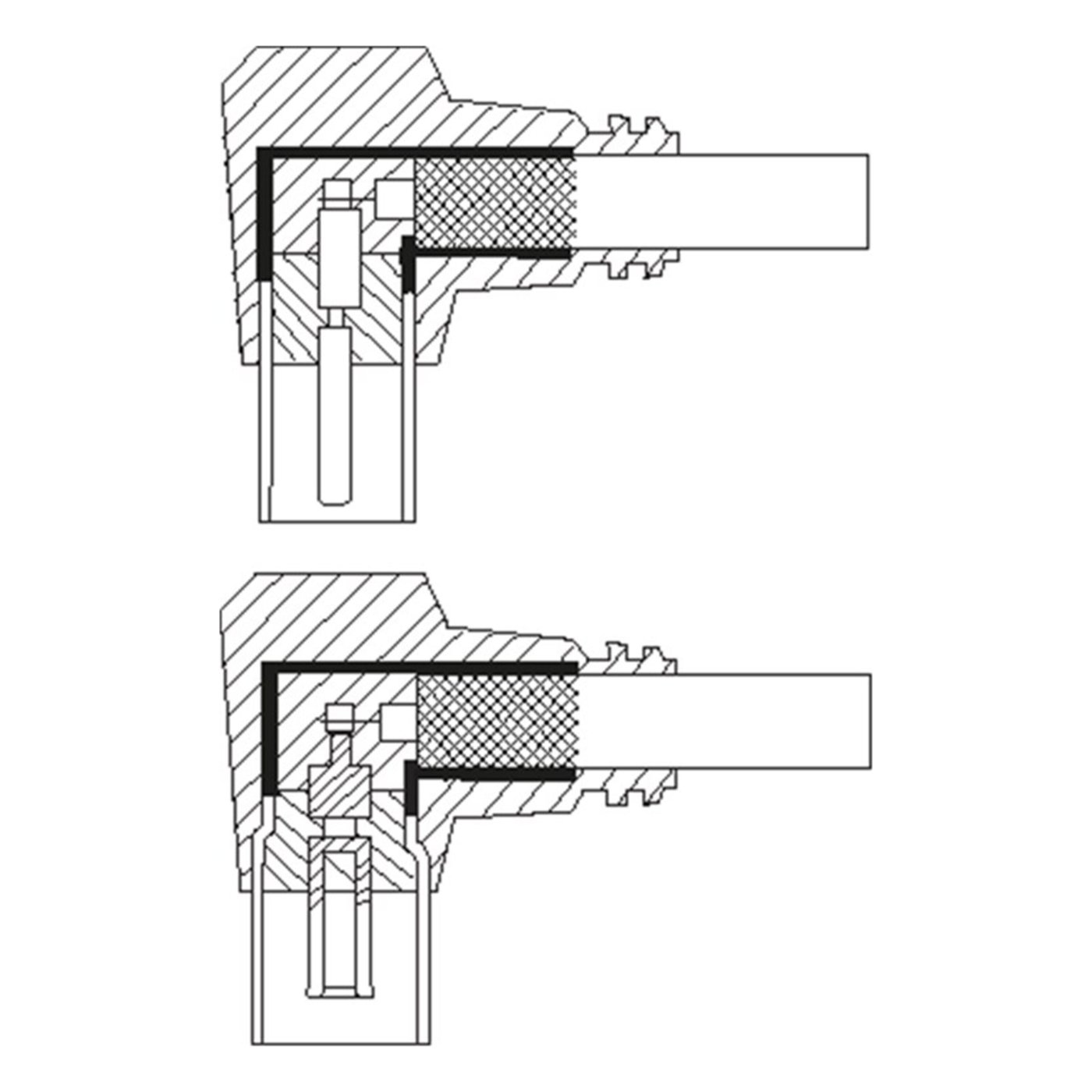 Antennekabel Hvit vinklet 2,5 m