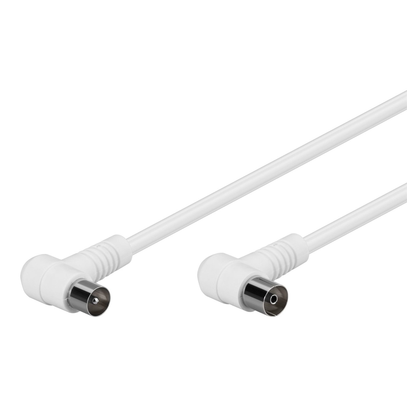 Antennekabel Hvit vinklet 5 m