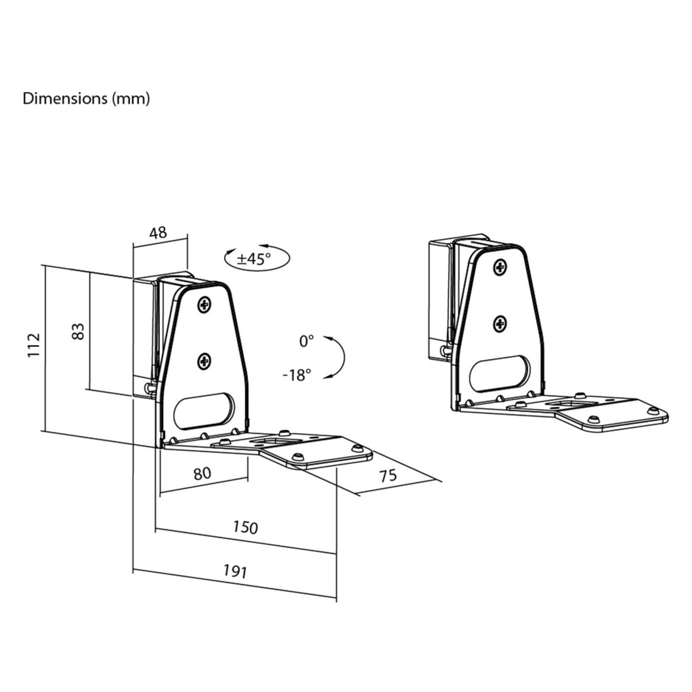 2-pakke Høyttalerfeste for Sonos Era 300 Svart