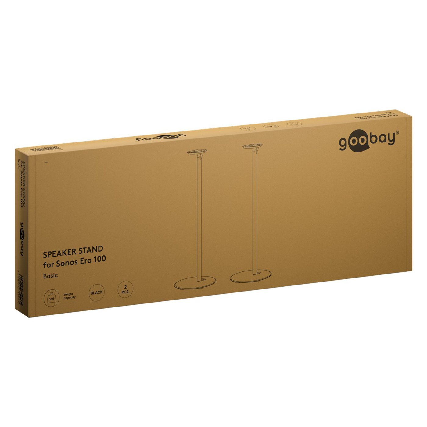 Høyttalerstativ for Sonos Era 100 2-pakke Svart