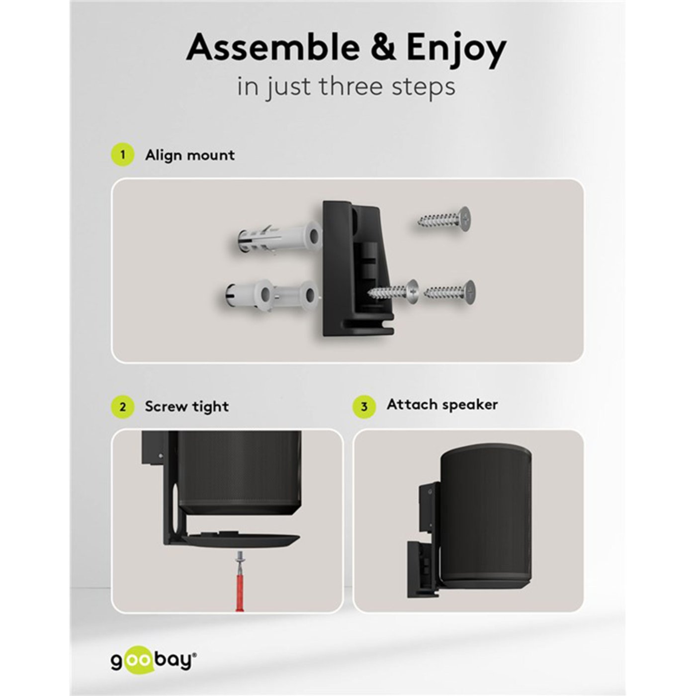 2-pakke Høyttalerfeste for Sonos Era 100 Svart