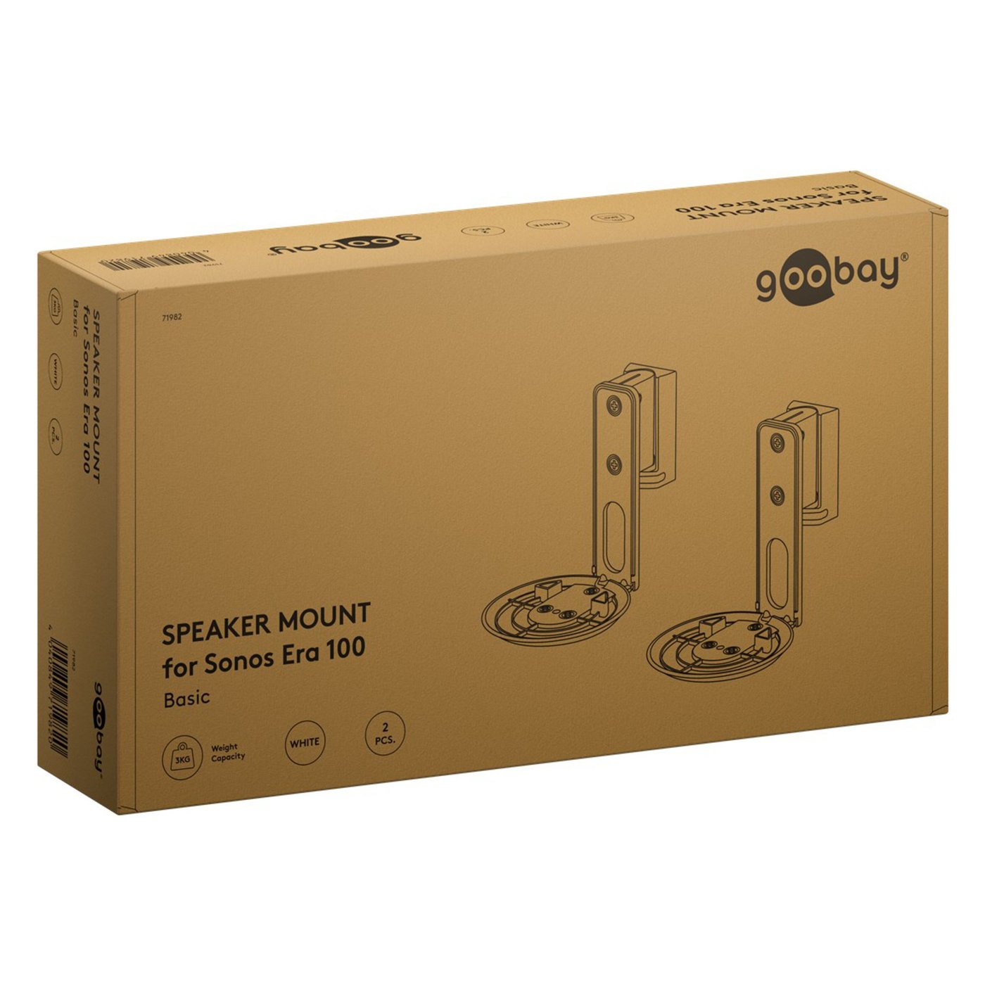 2-pack Högtalarfäste för Sonos Era 100 Vit