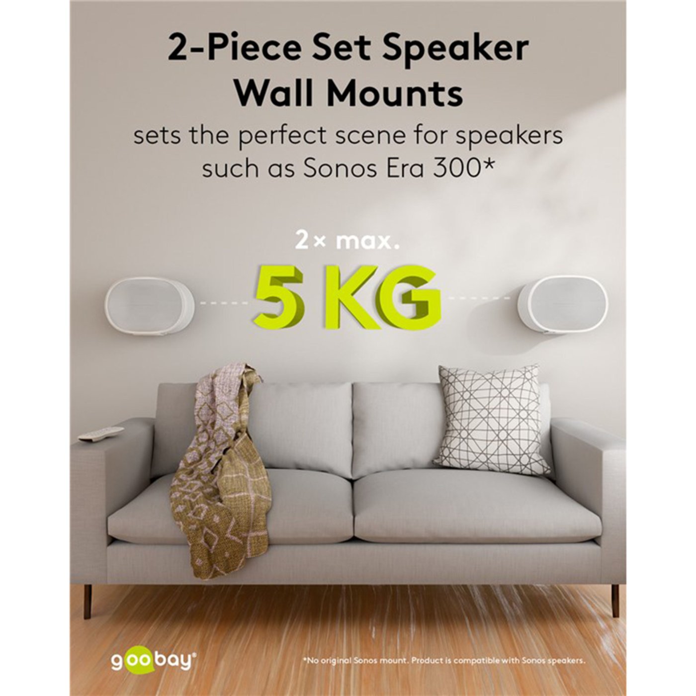 2-pack Högtalarfäste för Sonos Era 300 Vit