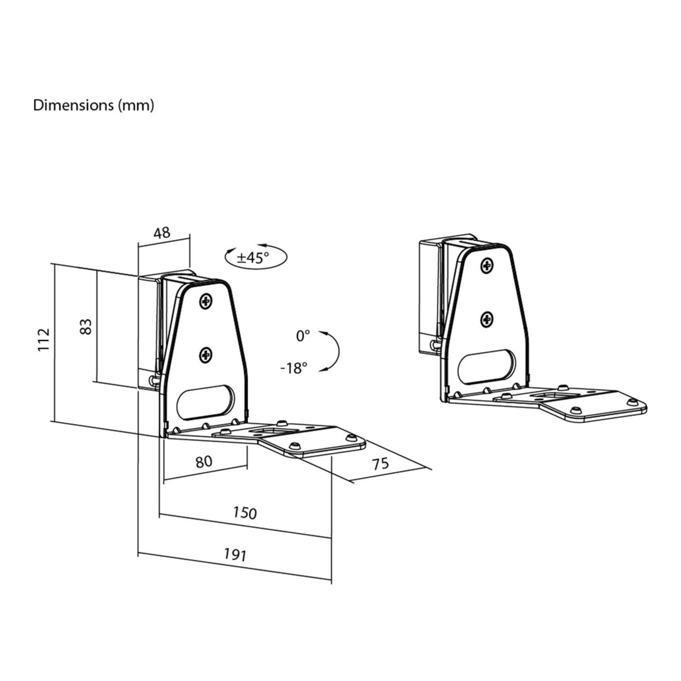 2-pack Högtalarfäste för Sonos Era 300 Vit