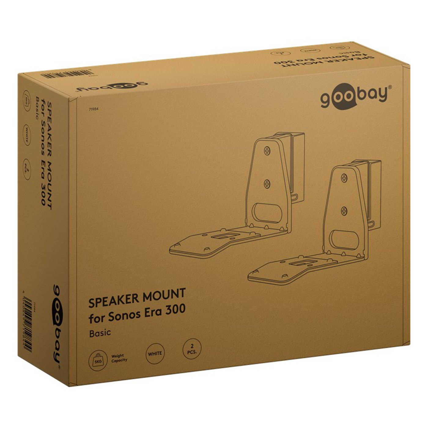 2-pack Högtalarfäste för Sonos Era 300 Vit