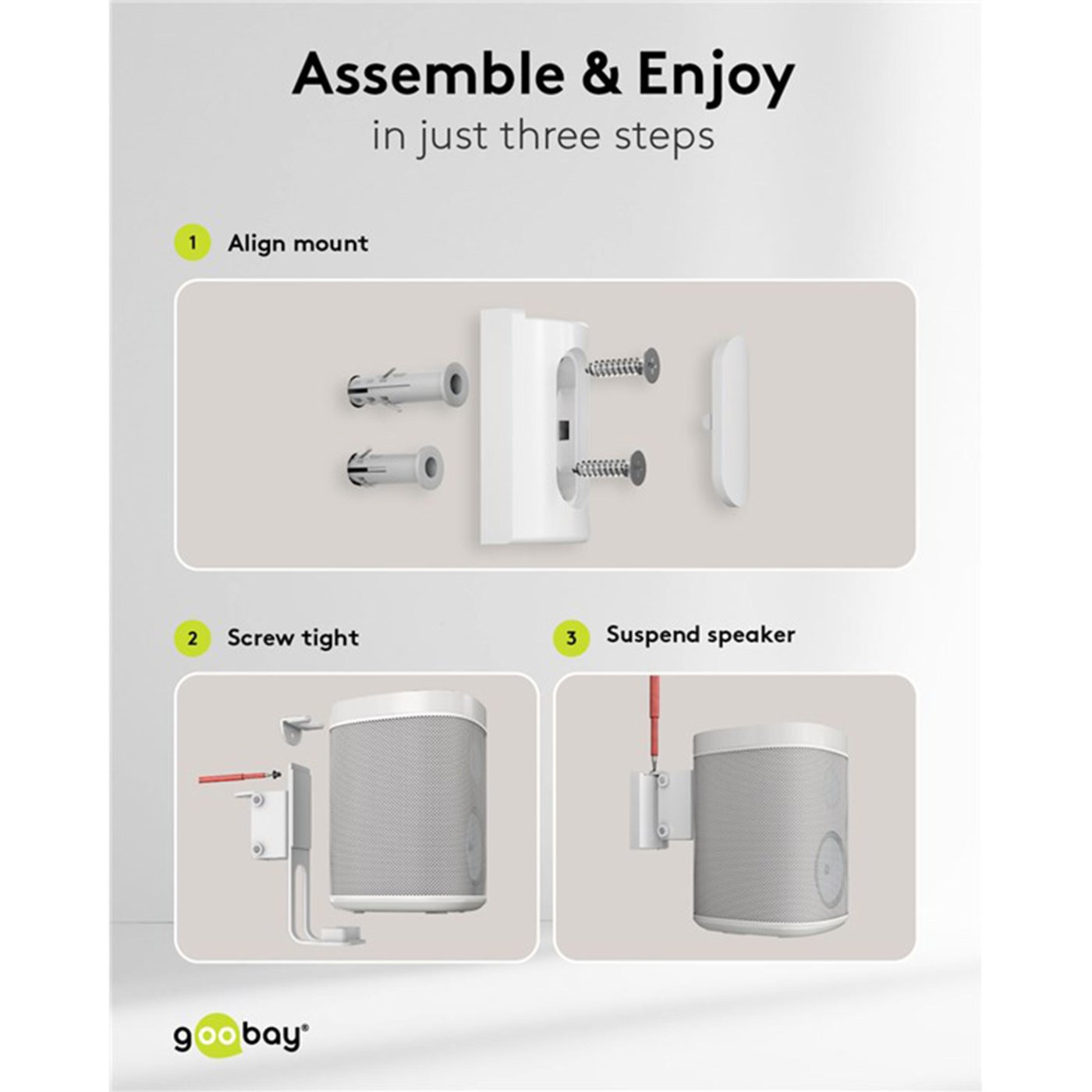 Høyttalerfeste for Sonos One og One SL Hvit