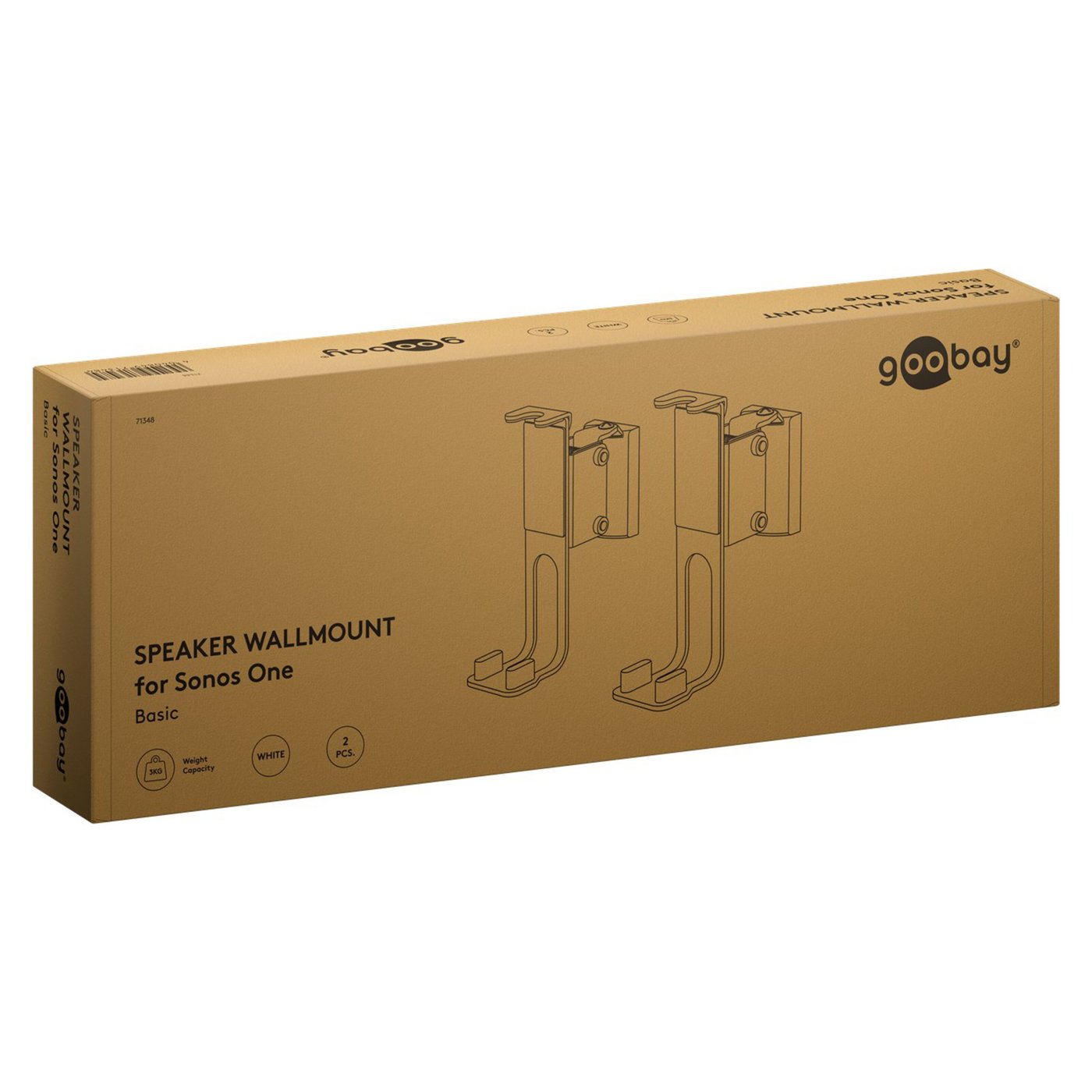 Høyttalerfeste for Sonos One og One SL Hvit