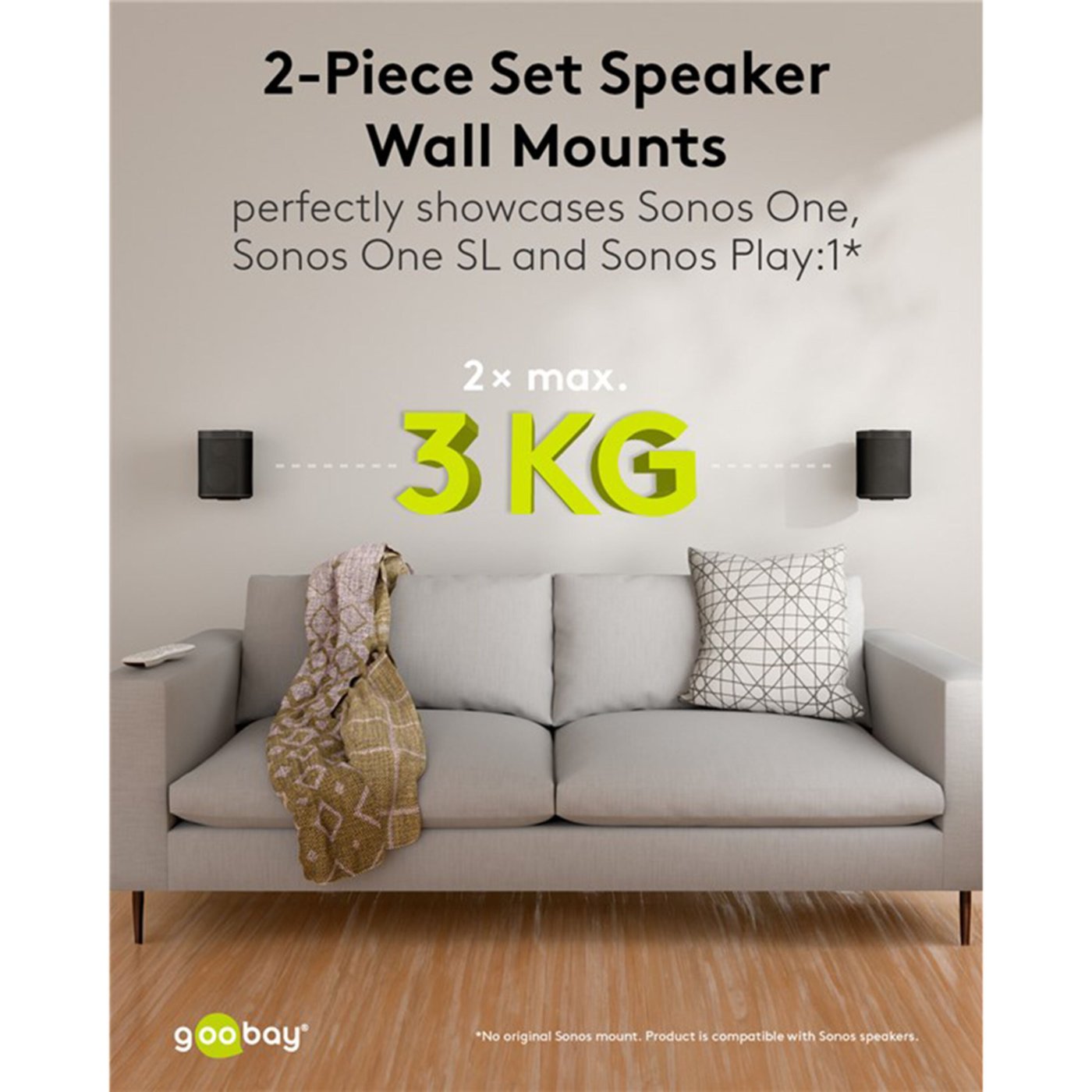 Høyttalerfeste for Sonos One og One SL Svart