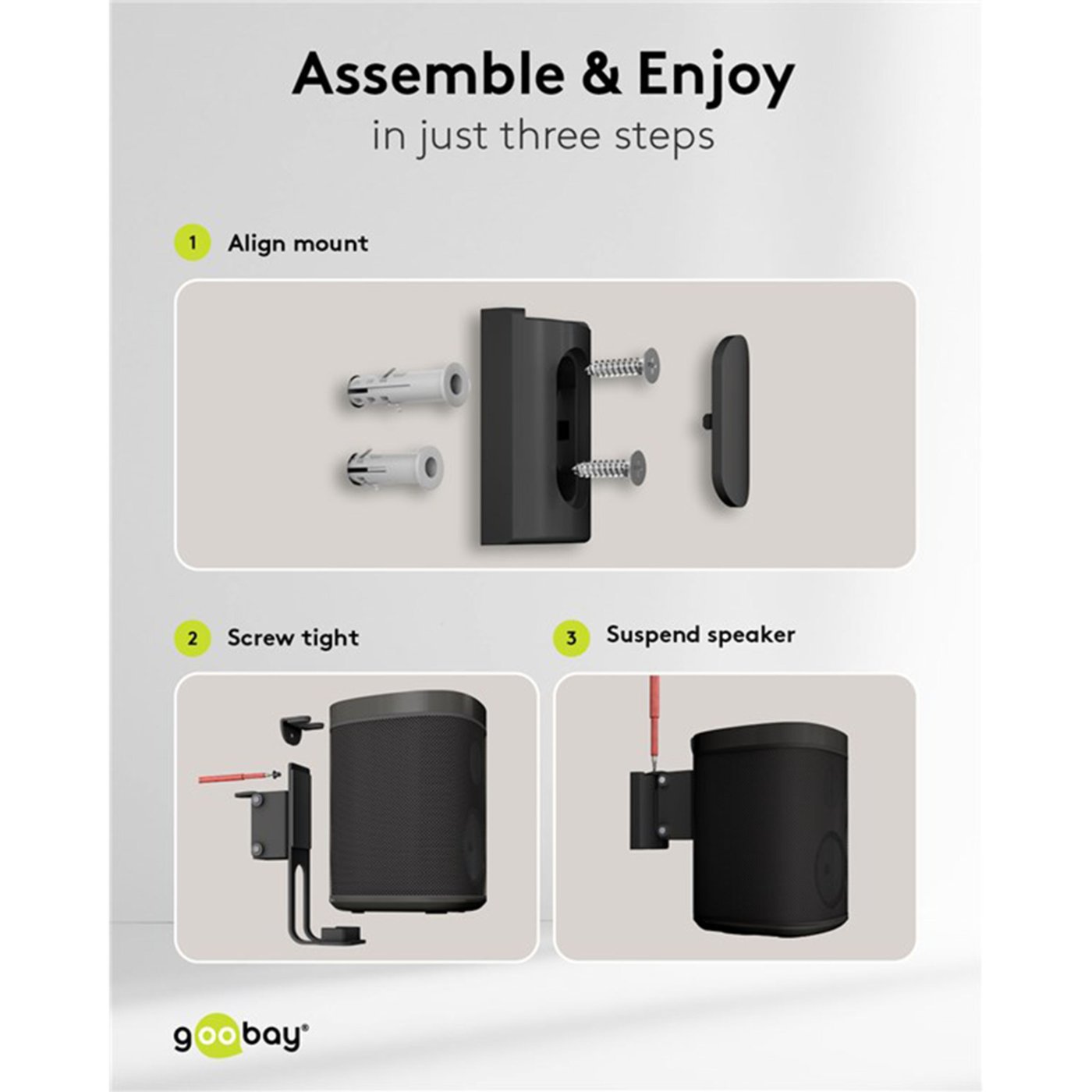 Høyttalerfeste for Sonos One og One SL Svart