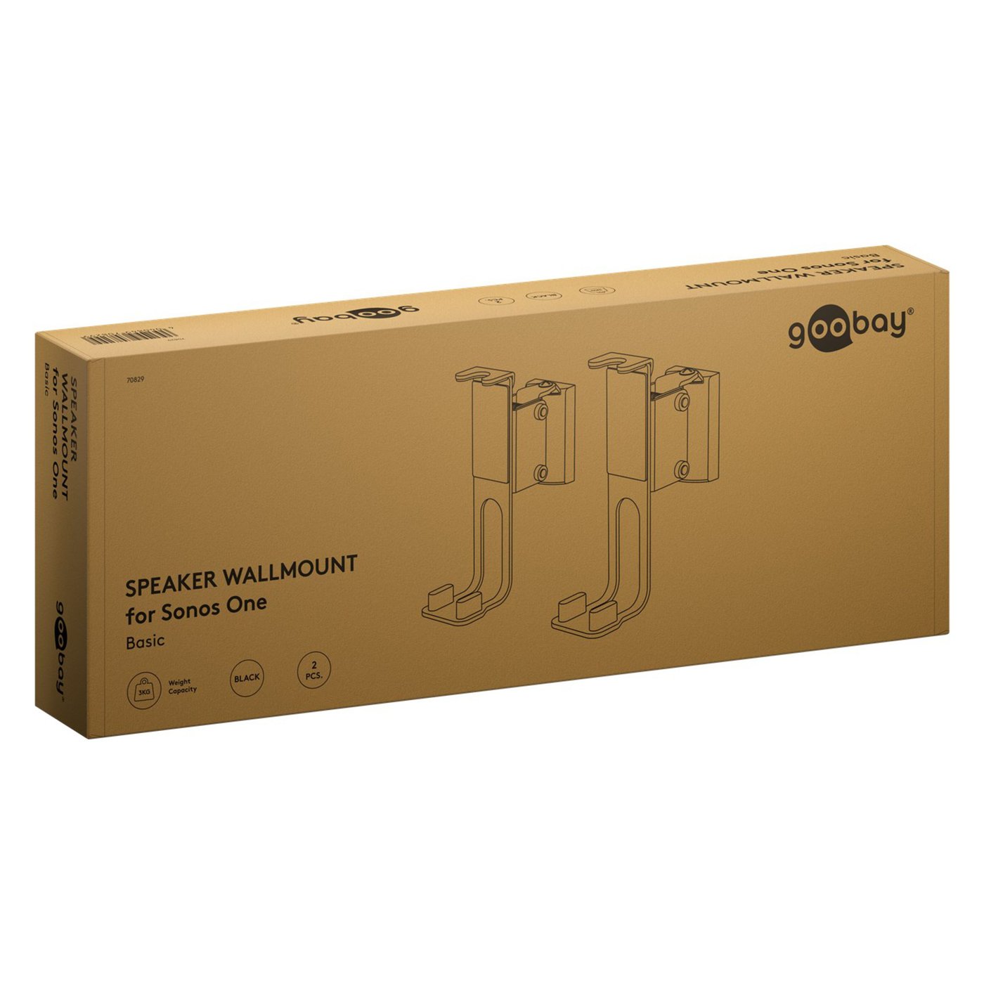 Høyttalerfeste for Sonos One og One SL Svart