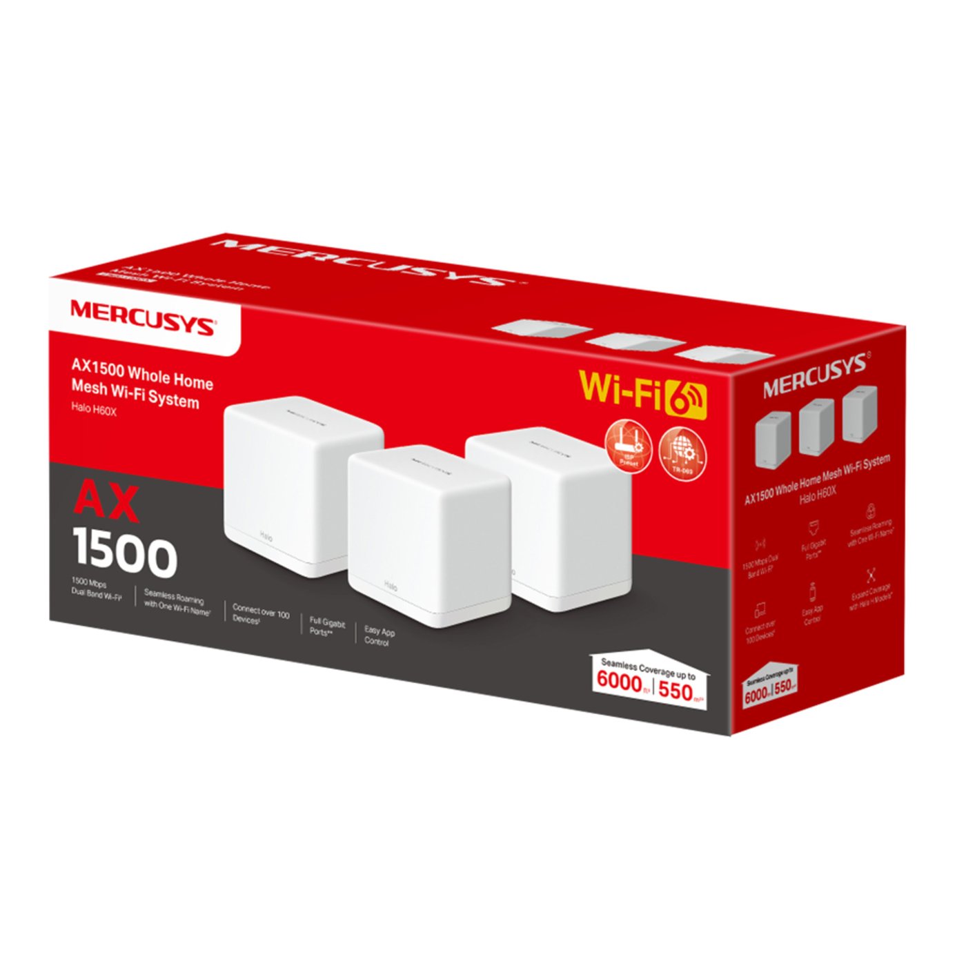 Mercusys Halo H60X Wifi 6 mesh-system 3-pk.
