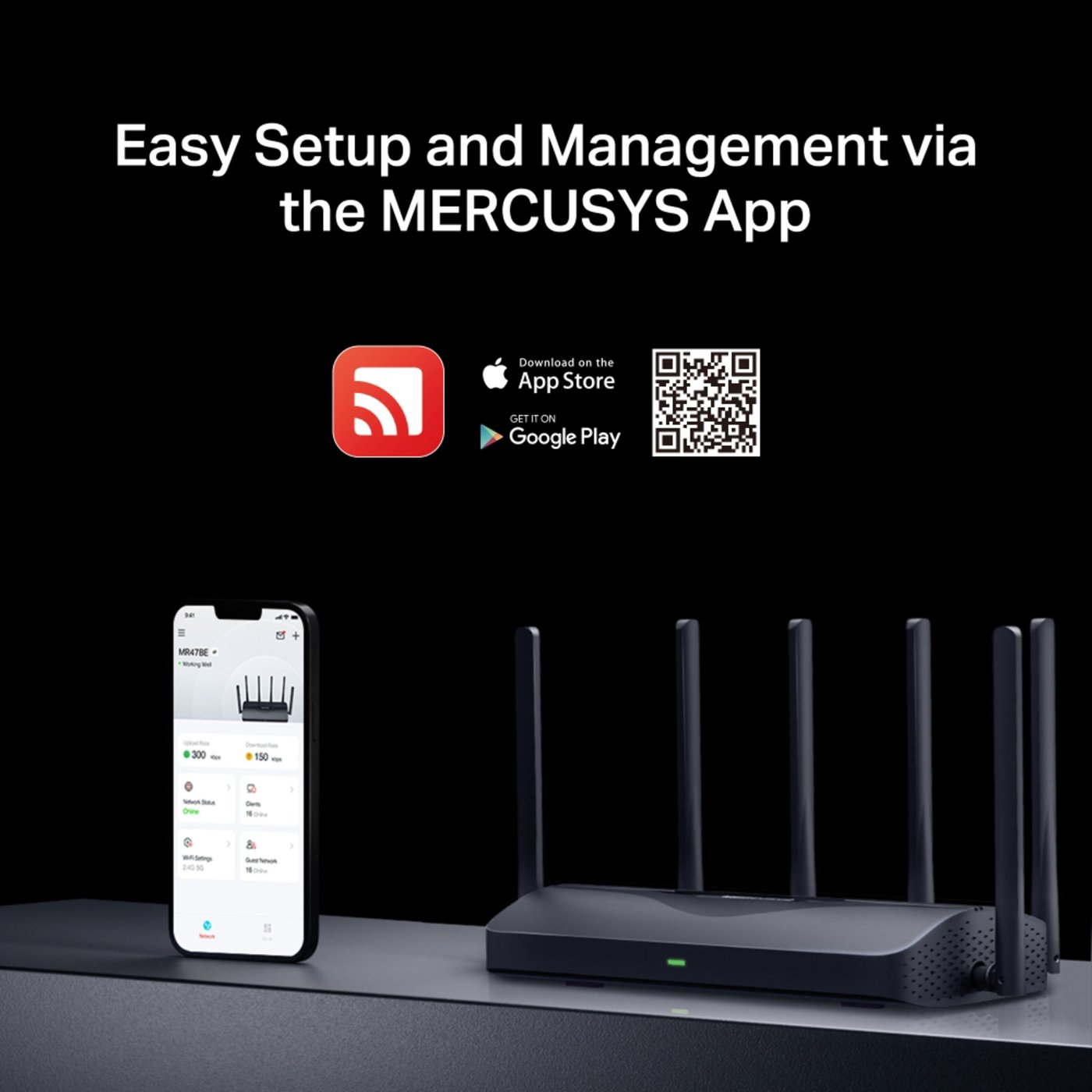 Mercusys MR47BE Tri-Band Wifi 7-ruter