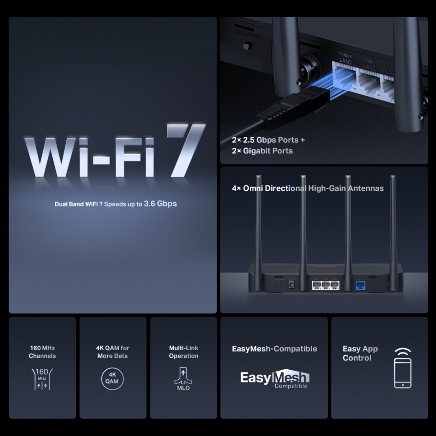 Mercusys MR27BE Dual-Band Wifi 7-router