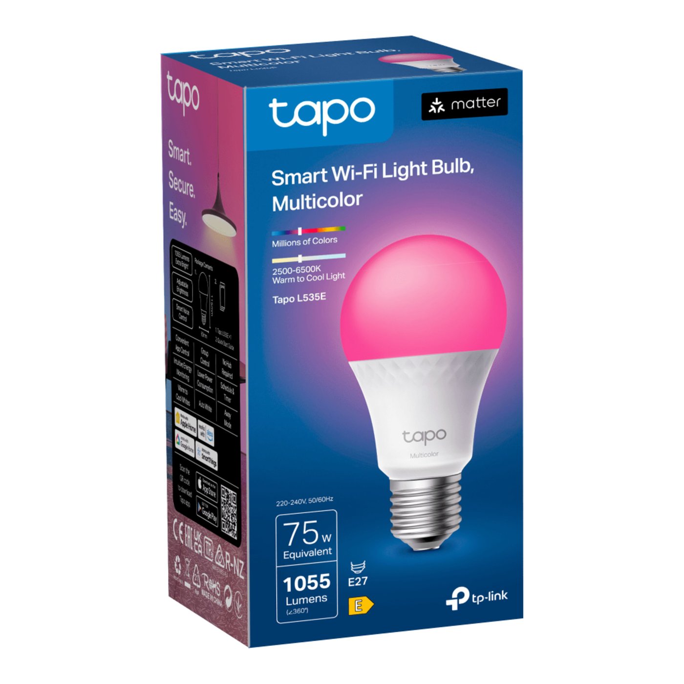 TP-link Tapo Smart RGB LED-pære 1100 lumen E27