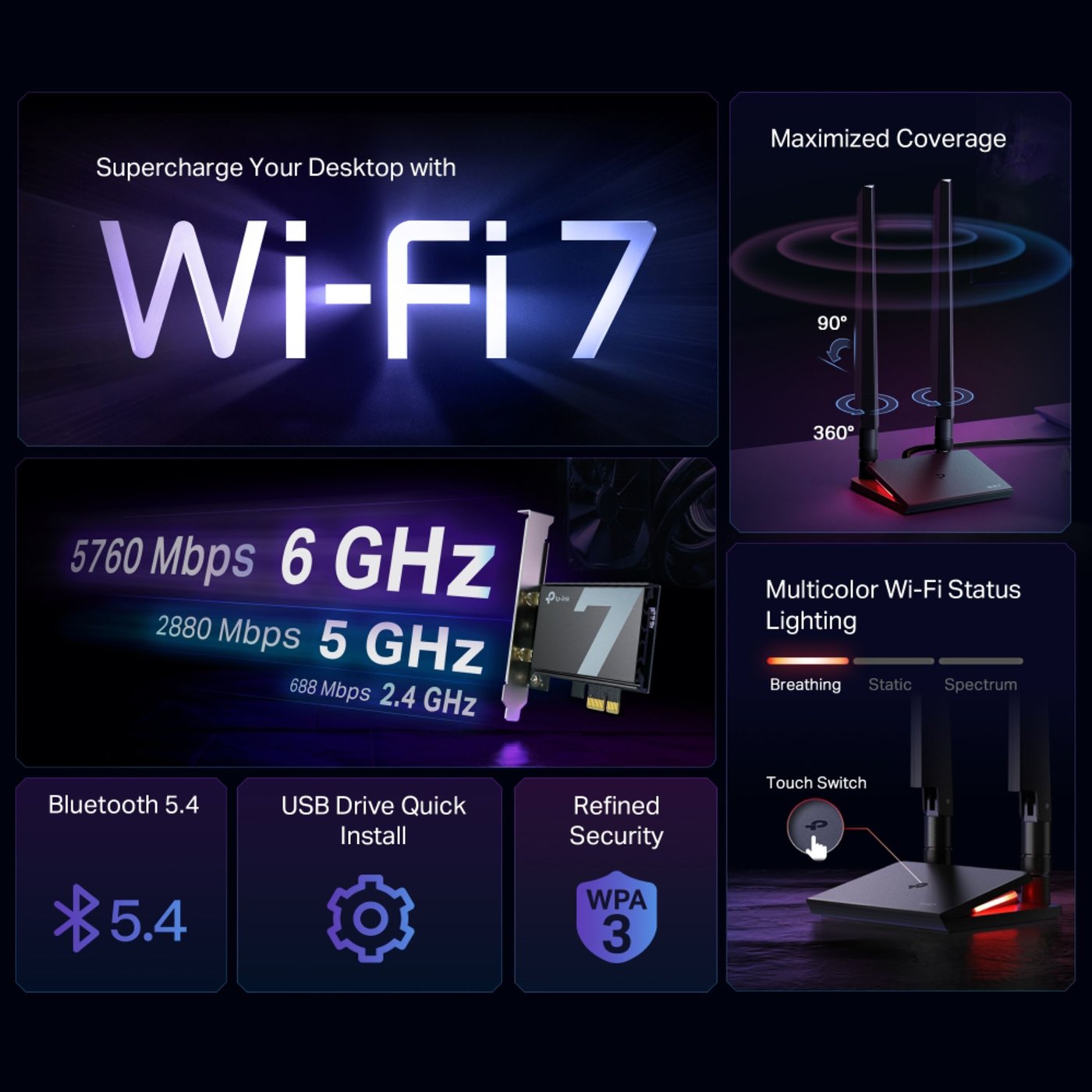 TP-link Archer TBE550E Nettverkskort BE9300