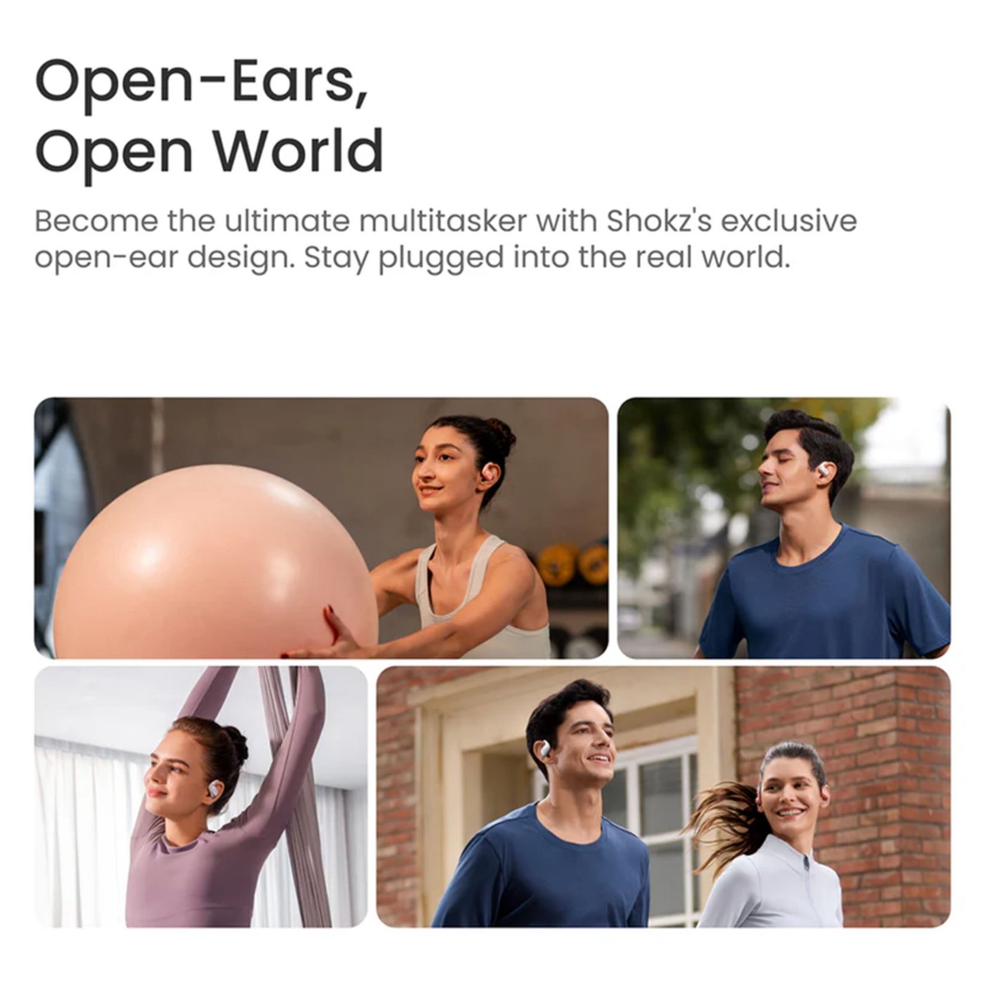 Shokz OpenFit Air Trådløse hodetelefoner Hvit