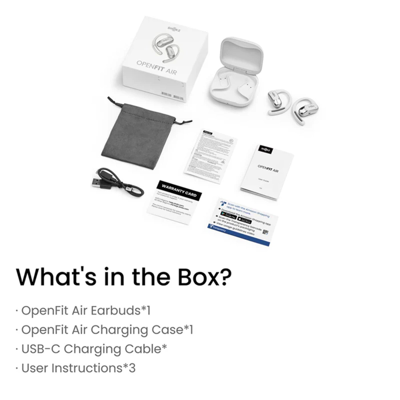 Shokz OpenFit Air Trådløse hodetelefoner Hvit