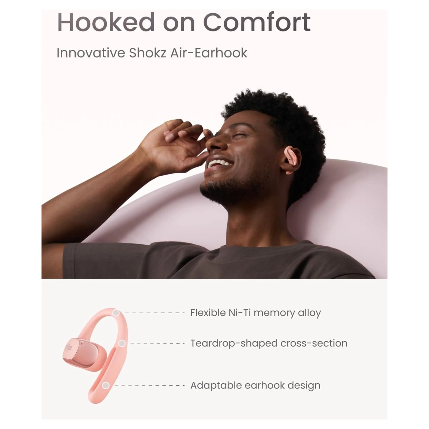 Shokz OpenFit Air Trådløse hodetelefoner Rosa