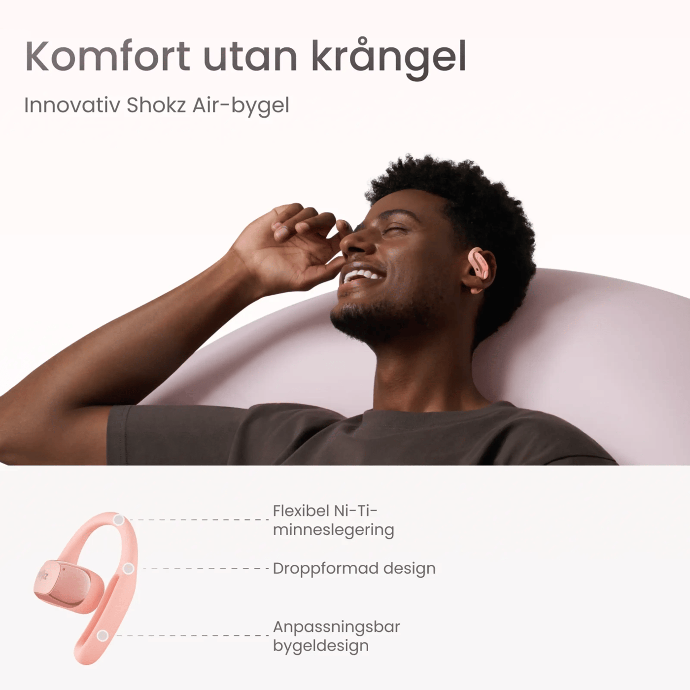 Shokz OpenFit Air Trådlösa hörlurar Rosa