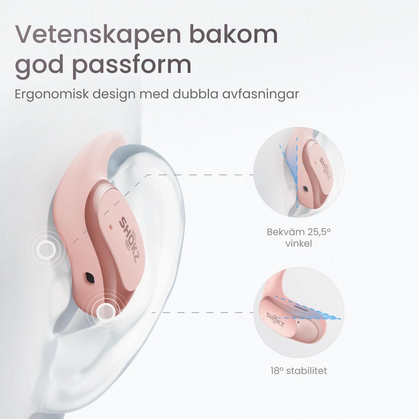 Shokz OpenFit Air Trådlösa hörlurar Rosa