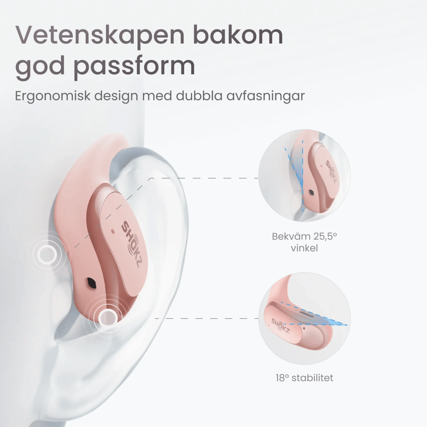 Shokz OpenFit Air Trådlösa hörlurar Rosa