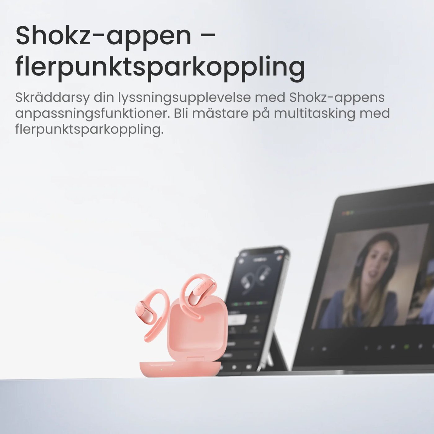 Shokz OpenFit Air Trådlösa hörlurar Rosa