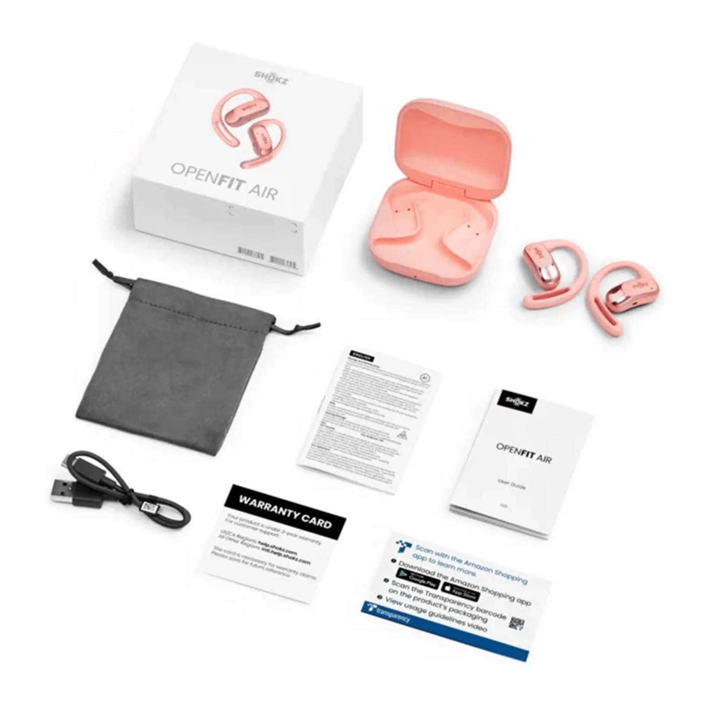 Shokz OpenFit Air Trådløse hodetelefoner Rosa