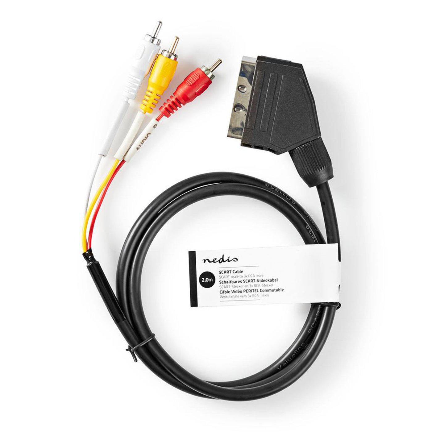 Nedis SCART-kabel – 3xRCA med switch
