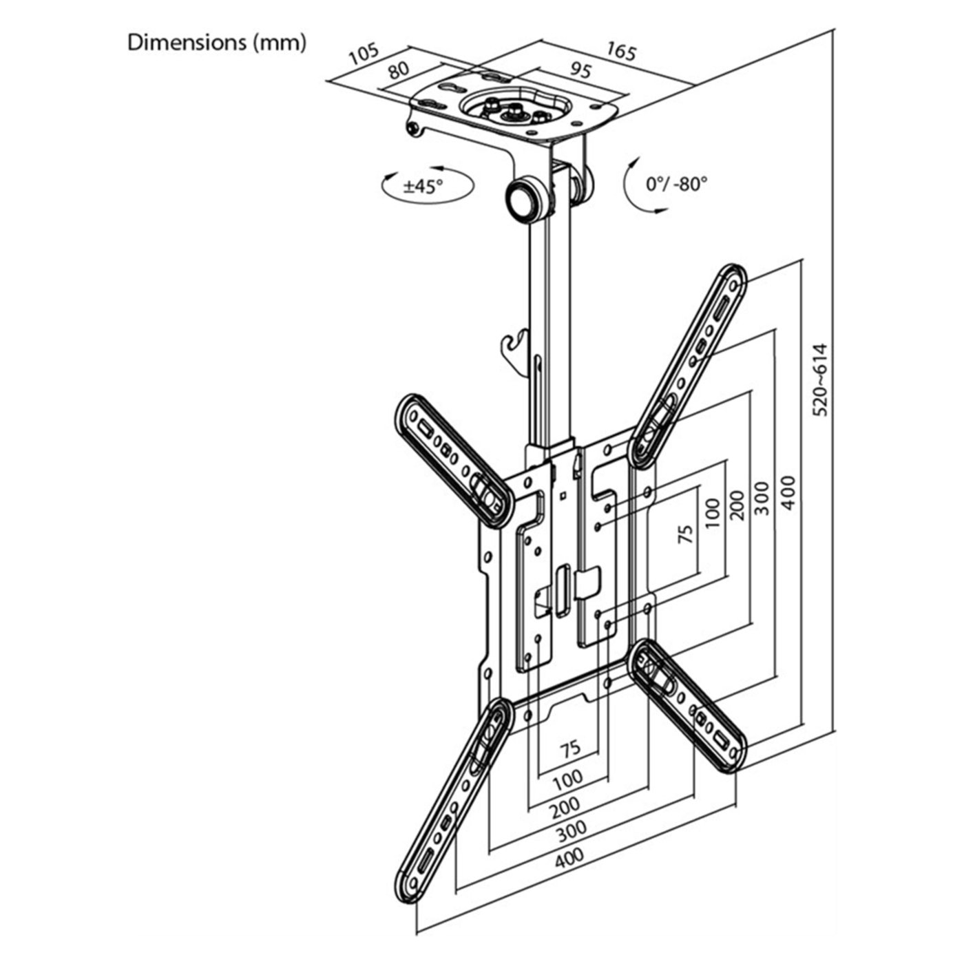 Takfeste for TV på 23–55"