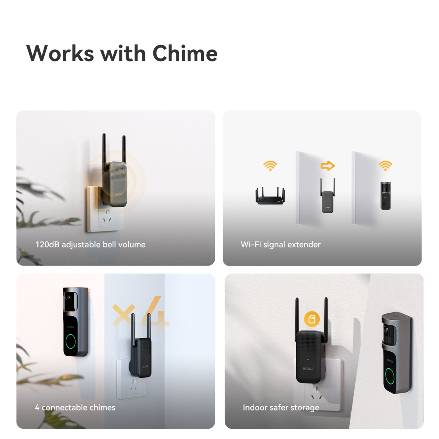 Imou Doorbell 2S 2K Trådlös videodörrklocka med ringklocka