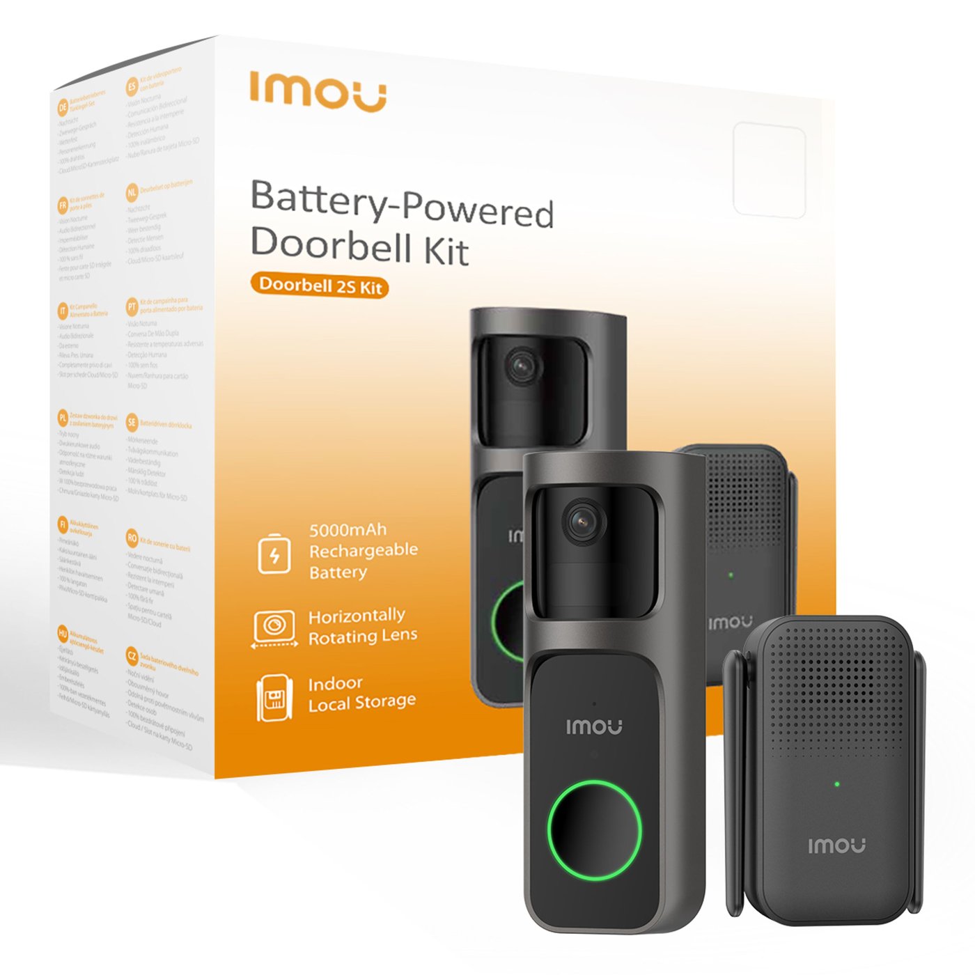 Imou Doorbell 2S 2K Trådlös videodörrklocka med ringklocka