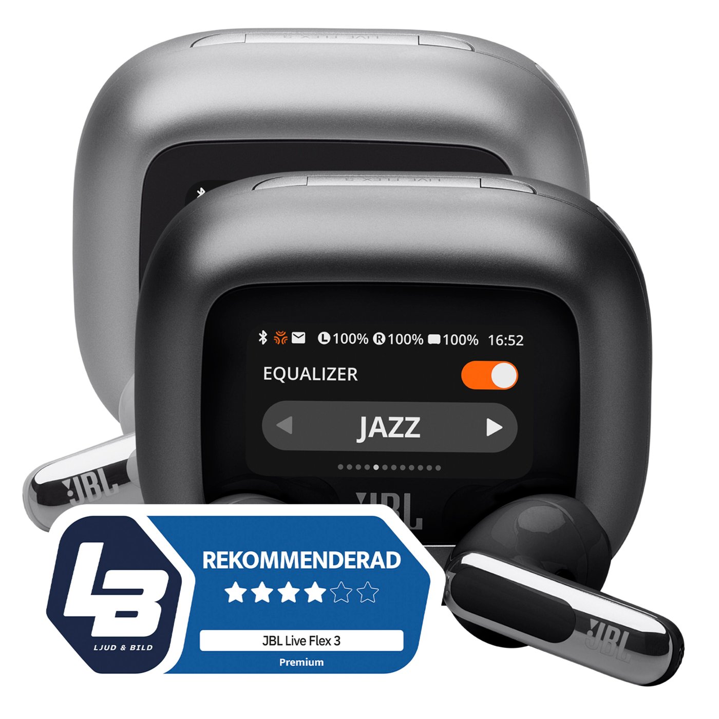 JBL Live Flex 3 Trådlösa hörlurar Silverfärgad