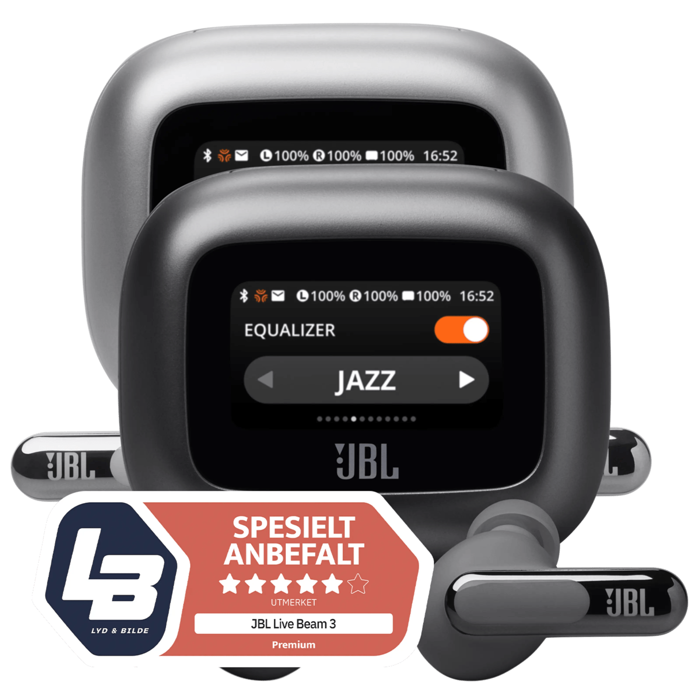 JBL Live Beam 3 Trådløse hodetelefoner Sølvfarget