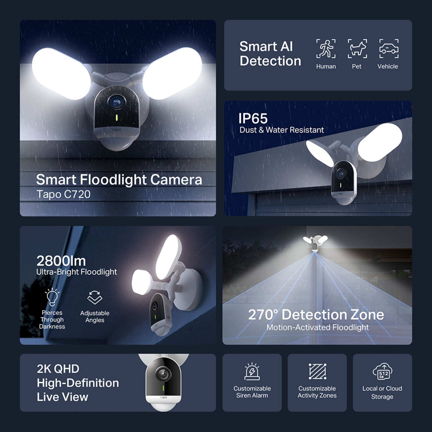 TP-link Tapo C720 trådlös utomhuskamera med strålkastare