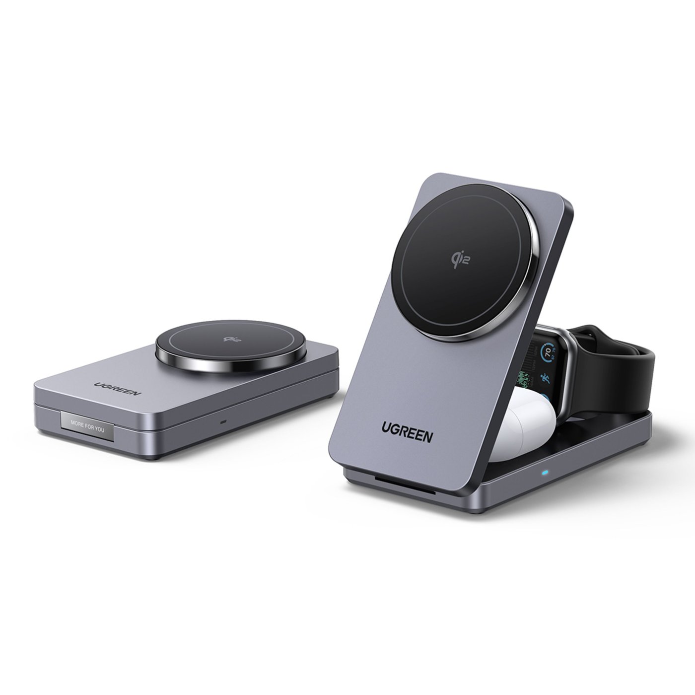 Ugreen 3-i-1 Laddställ med QI2 15 W