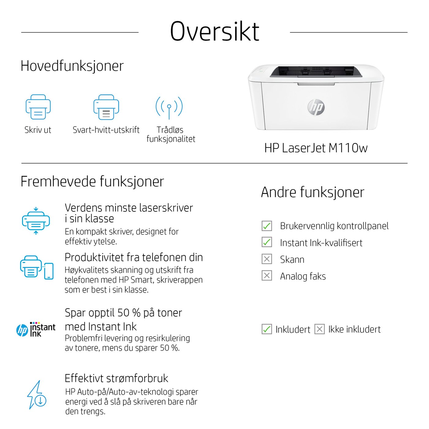HP LaserJet M110w Laserskriver