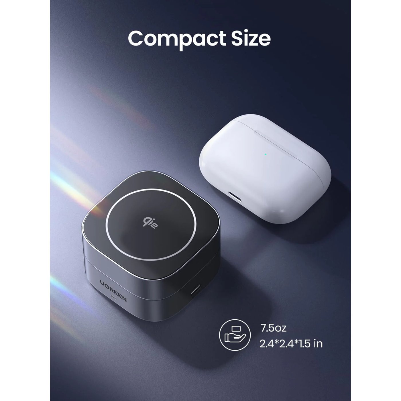 Ugreen UGREEN 2-i-1 Ladestativ med QI2 15 W