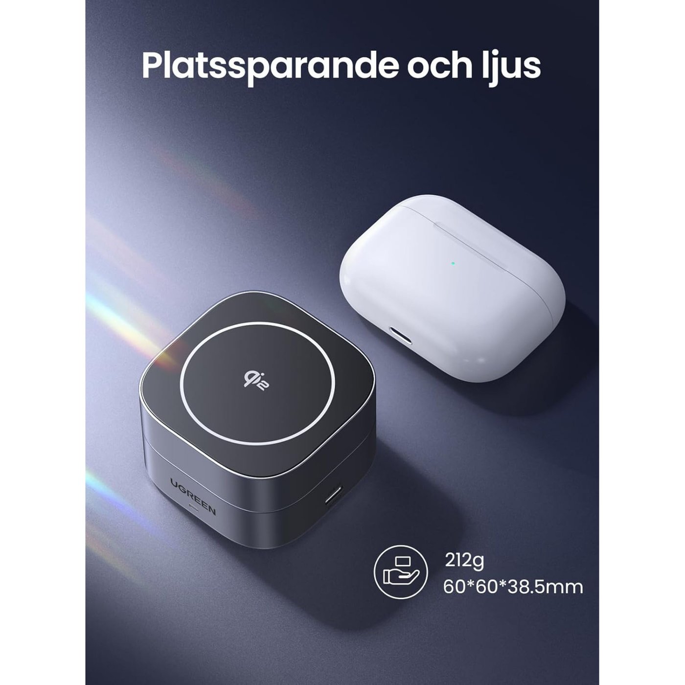 Ugreen Qi2 2-i-1 laddare